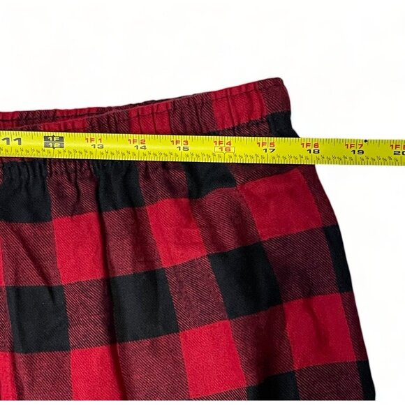 Mens Red and Black Plaid Pajama Pants Size XL Elastic Waist Drawstring - Picture 5 of 9